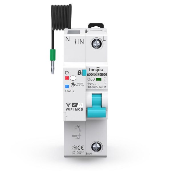 WIFI Meter Smart Circuit Breaker TOQCB2-100 1P+N