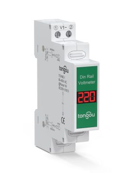 Din Rail Single Phase Digital Voltmeter - TOVME-1 60-450VAC